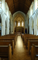 View down the aisle of The Sacred Heart Church, Petworth.
