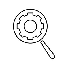 Gear linear icon.
Settings for mobile app development, software tool interfaces and optimization panels. Vector illustration