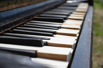 piano keys close up