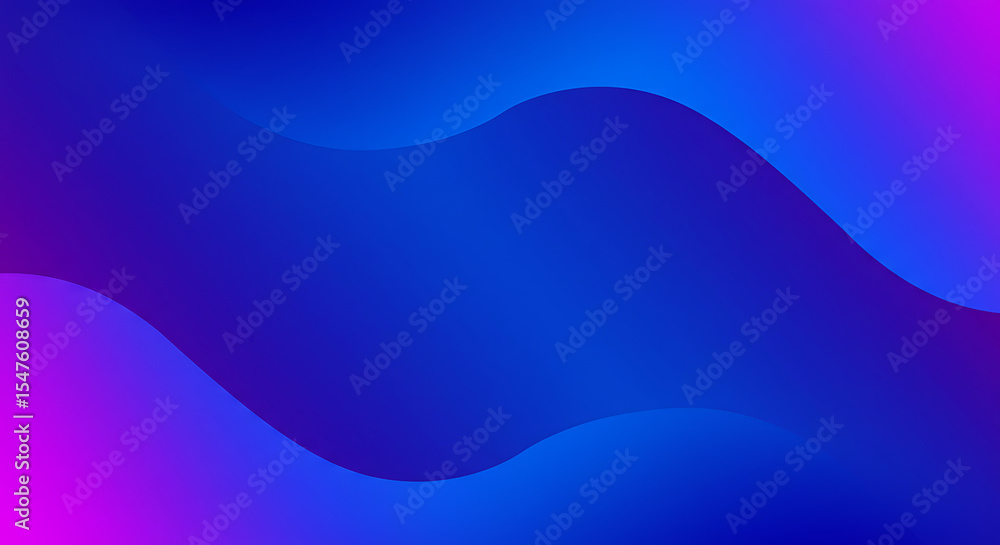 Poster an abstract background featuring smooth, flowing waves with a vibrant blue and purple color gradient