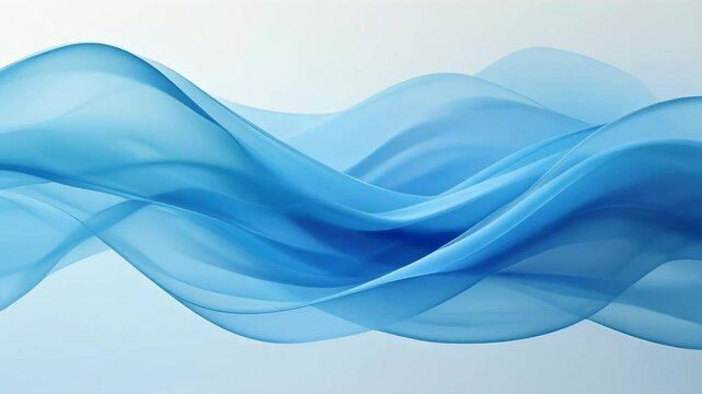 Abstract soft blue waves gently moving on a clean white background. Minimal, seamless 5-second loop in modern 4K style. Perfect for calm, tech, or background use