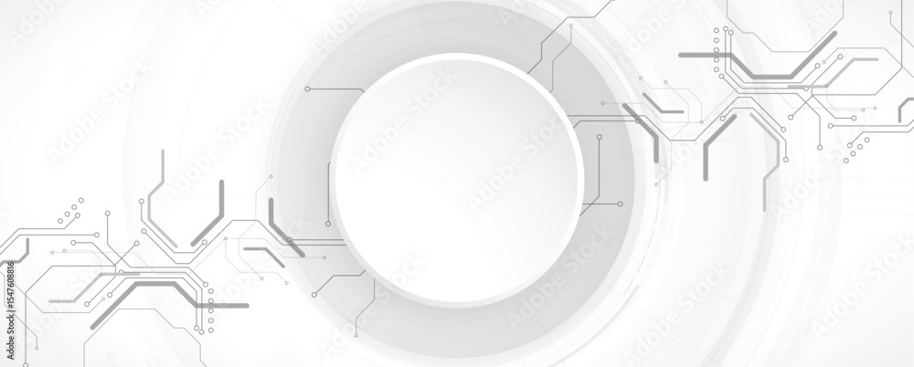 Poster Abstract round frame circuit technology concept background