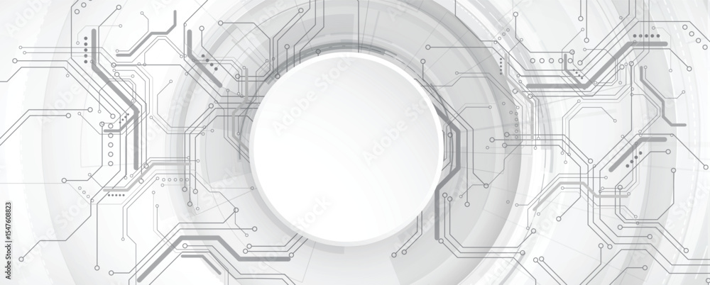 Aufkleber Abstract round frame circuit technology concept background