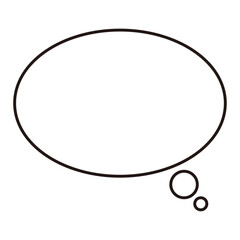 シンプルな ふきだし 考え中 単体 ベクター 白 黒