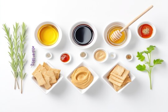 Top-down View of Juneteenth-themed Ingredients Arranged for a Festive Gathering Featuring Bold Flavors and Vibrant Colors