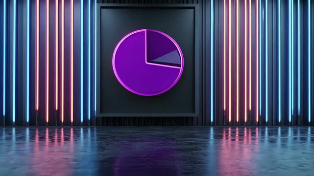 vibrant pie chart in modern digital space