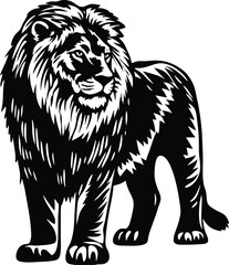 Obraz premium lion vector illustration standing lion vector