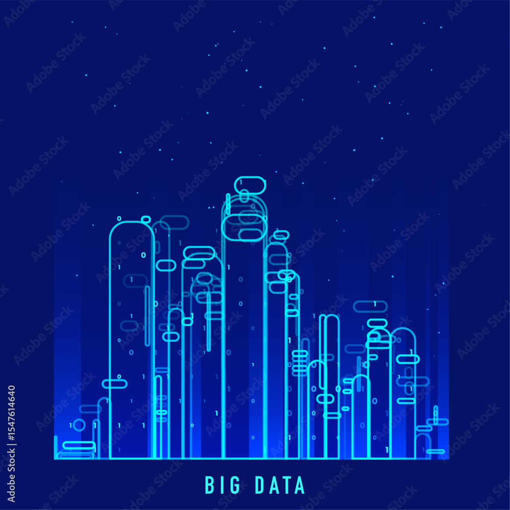 Poster abstract infographics visualization. big data code representation. futuristic network or business an