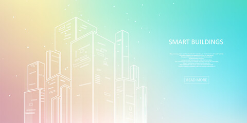 Smart building concept design for city illustration. Graphic concept for your design.