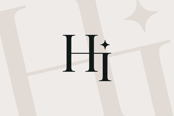 HI or IH letter logo icon design. Classic style luxury initials monogram.
