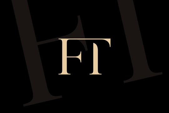 FT or TF letter logo icon design. Classic style luxury initials monogram.