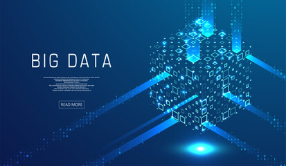 Abstract big data visualization. Big data code representation. Futuristic network or business analytics. Graphic concept for your design
