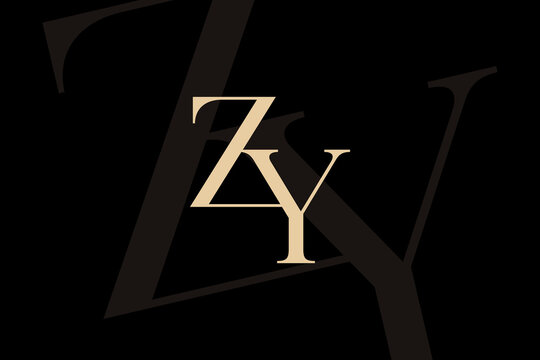 ZY or YZ letter logo icon design. Classic style luxury initials monogram.