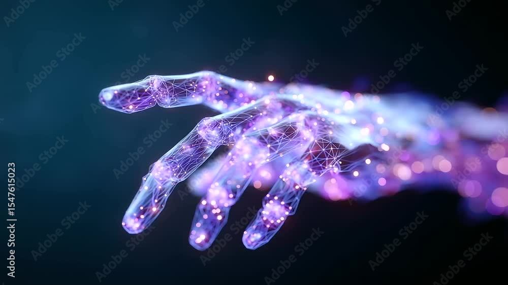 Aufkleber a robotic hand engaging with cutting-edge ai and big data technology.
