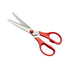 Red-Handled Scissors Isolated on White Background