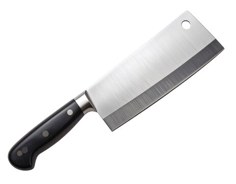Top View of Stainless Steel Meat Cleaver with Shadow, Transparent PNG