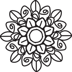 black and white floral ornament