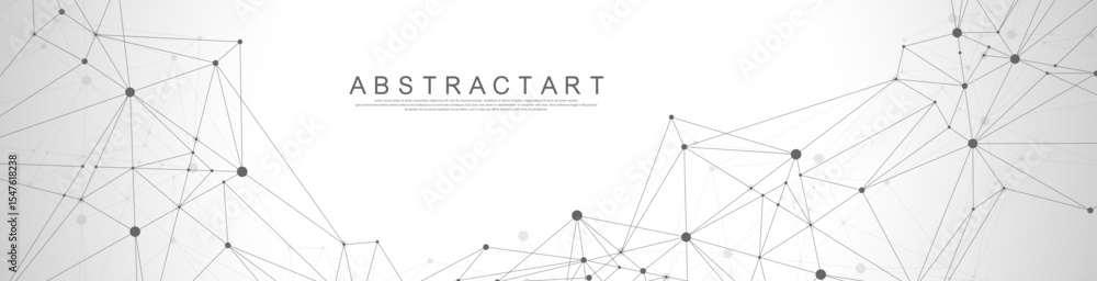 Aufkleber Global network connection concept. Big data visualization. Social network communication in the global computer networks. Internet technology. Business. Science. Vector illustration