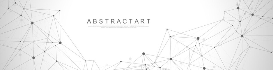Global network connection concept. Big data visualization. Social network communication in the global computer networks. Internet technology. Business. Science. Vector illustration