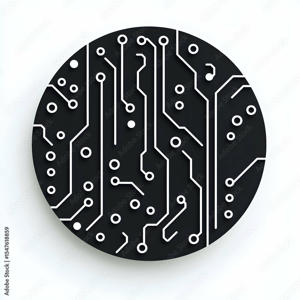 Poster abstract circular design representing a circuit board, perfect for tech, innovation, and digital con