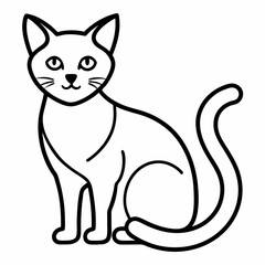 Obraz premium black and white cat vector