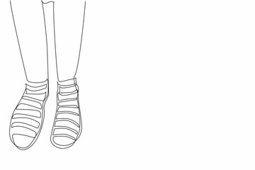 Single one line drawing different stripes between right and left. Comfort comes first, differences are a matter of taste. Colorful socks. Anti Bullying Day. Continuous line design graphic illustration