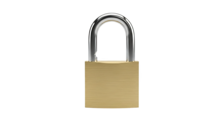 A sturdy padlock with a shiny metal shackle presents a sense of security, reliable protection