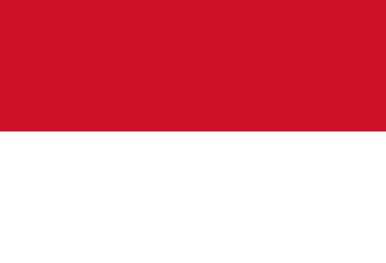 Minimalist Monaco flag vector illustration with vibrant red and white colors.