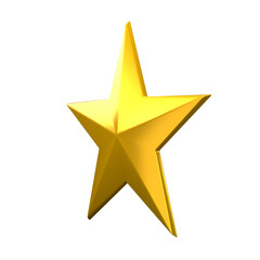 Golden Yellow Star Award Excellence Achievement Recognition Symbol of Victory - 3d illustration