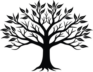 Fototapeta premium Tree Branch Pattern Detail Silhouette, Nature Branch Line Art Pattern