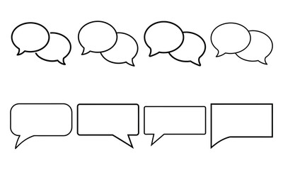 Outline speech bubble line art vector set perfect for social media
