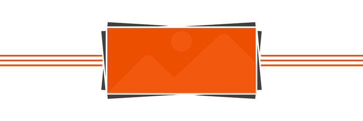Abstract Orange Landscape Placeholder on Transparent Background for Web Design Layout, PNG Cut-out