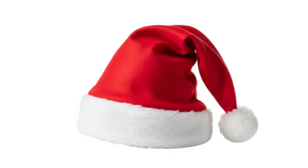 Festive image depicting a vibrant red and white Santa hat, evoking a cheerful holiday mood