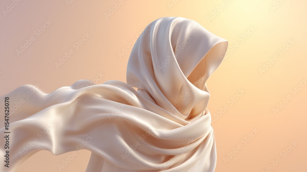 Leinwandbilder a beautifully textured fabric moves gracefully in the gentle breeze, illuminated by warm sunlight. t