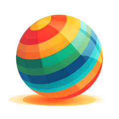 Obraz premium Vibrant Rainbow Striped Ball. Summer Fun and Playtime