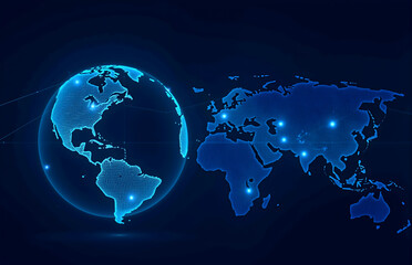 Fototapeta premium Tech - Sense World Map