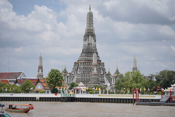 Wat Arun Temple in Thailand on Sunny Morning