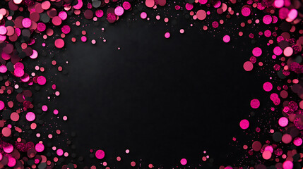 Festive frame pink and black confetti sparkling celebration backdrop party decoration holiday background