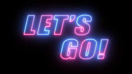 let's go glowing neon editable text effect illustration