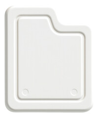 White rectangular sticker with rounded edges, embossed style, perfect for retail promotion on transparent background.