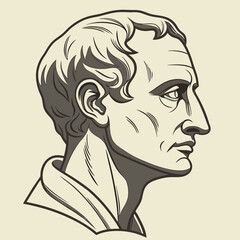 Closeup Profile of a Classical Male Bust Sculpture