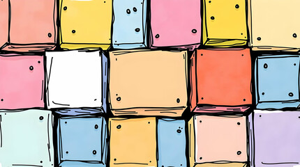 Abstract cubic minimalist background with sharp geometric blocks