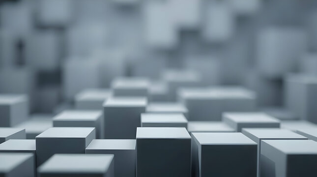 Abstract cubic minimalist background with sharp geometric blocks - Powered by Adobe