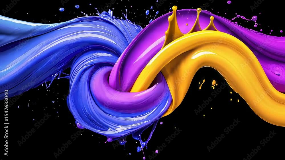 Poster vibrant paint swirls creating a dynamic visual experience