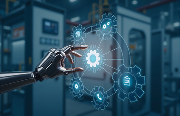 Robot Arm Touching Smart Gear Network