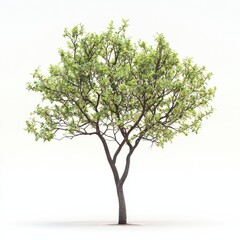 Small Tree with Sparse Leaves and Thin Trunk in Minimalist Style