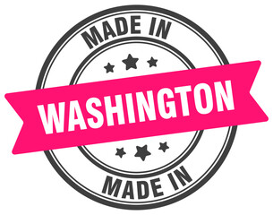 Made in Washington round sign. Made in Washington stamp.