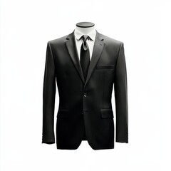 Elegant Black Suit Isolated on Clean White Background for Fashion