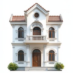 Obraz premium Modern and Traditional Architecture Blend in Unique House Design