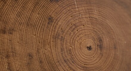 Intricate Rings of a Cross-Sectioned Tree Trunk, Revealing Age and Growth Patterns
